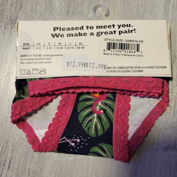 2/$10 Monstera Flamingo Low Rise Bikini Cotton Panties - Picture 2 of 2
